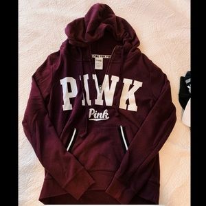 PINK/VS half zip hoddie w/ pockets